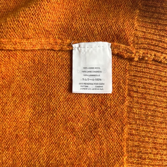 New Men’s J. Crew Burn Orange 100% Lamb Wool Pullover size L - Picture 10 of 11
